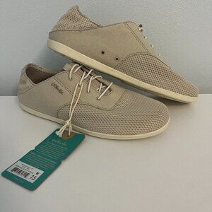 Olukai Waialua Lace Pavement Sneakers Slip On Shoes Cream White 7.5